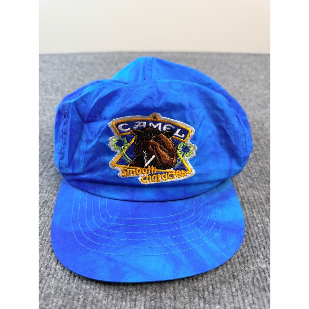 Vintage Camel Smooth Snapback Hat Blue Nylon 90s Cigarette‎ Promo Cap OSFA